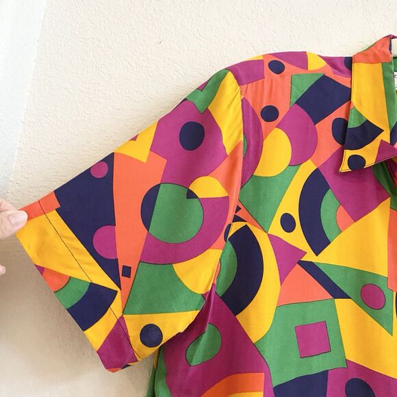 Breckenridge Women's Short‎ Sleeve Button Down Red Multicolor Shirt Size 20W VTG - Picture 2 of 10